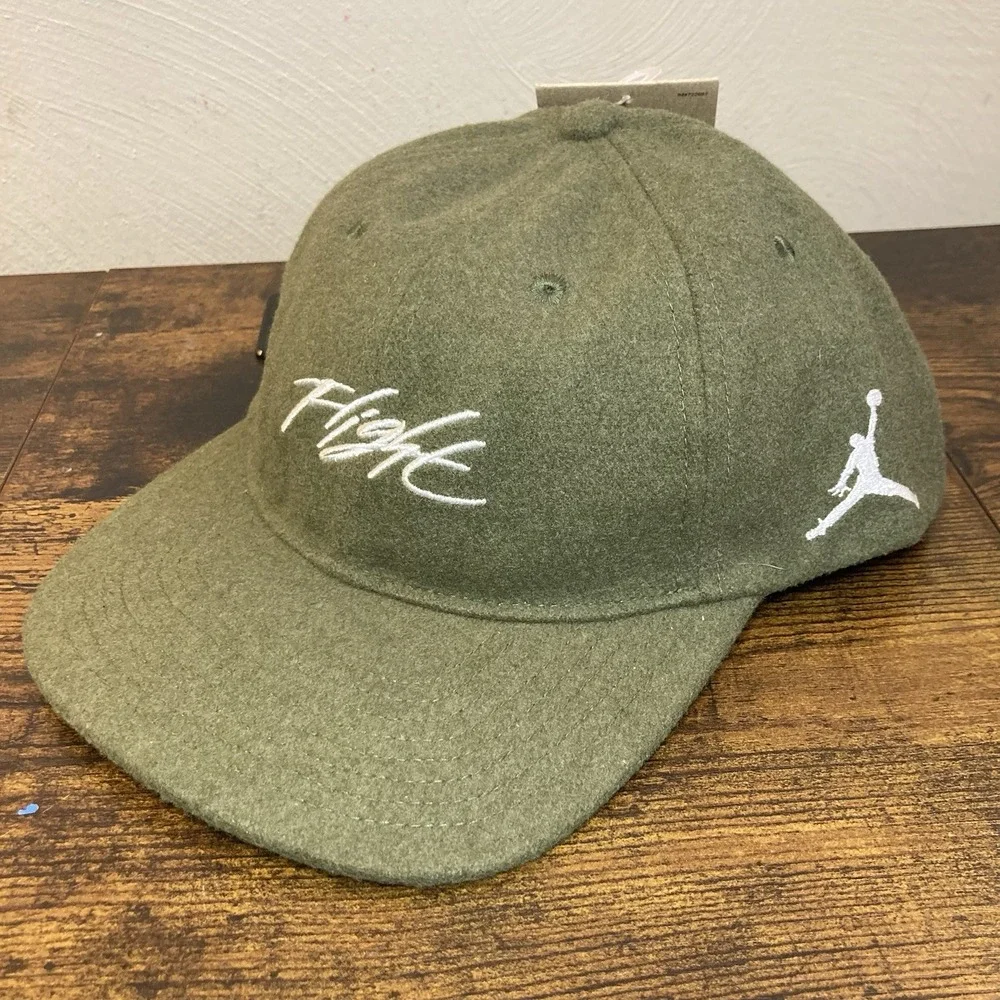 Nike Flight Fly Green Unstructured Wool Blend Adjustable Cap Hat Adult M/L NWT